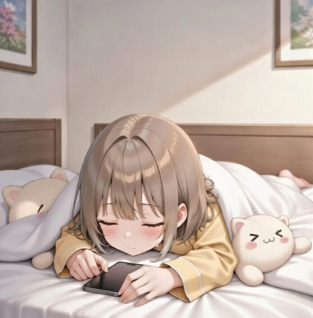 寝落ち（親に掛け布団掛けられました。）