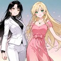 【コラボ絵御礼】常連客の凪咲さんとミア 3枚目