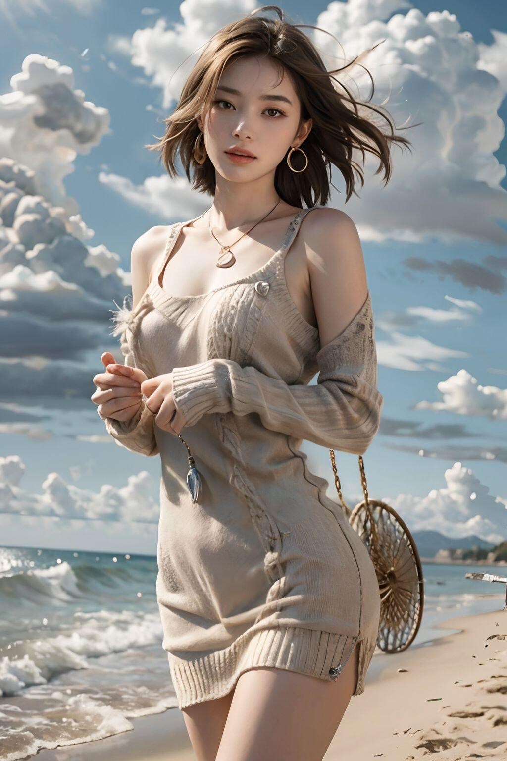 ニットを着たおねえさん