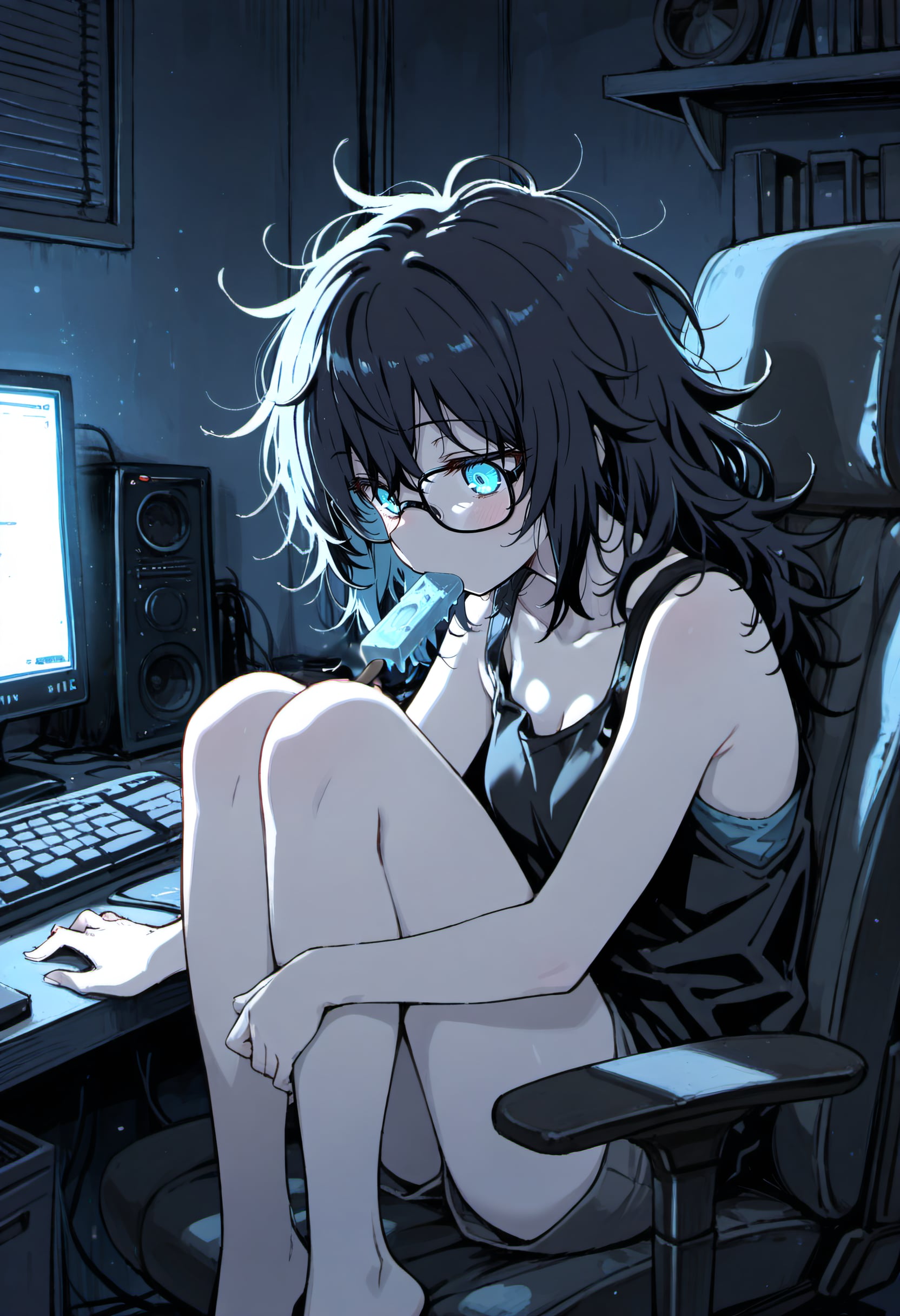 青に溶ける夜 | の人気AIイラスト・グラビア