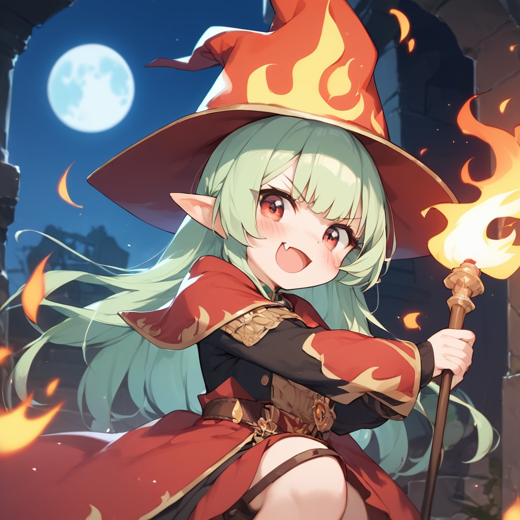 ちびエルフちゃん、魔法使いになる！！ | の人気AIイラスト・グラビア