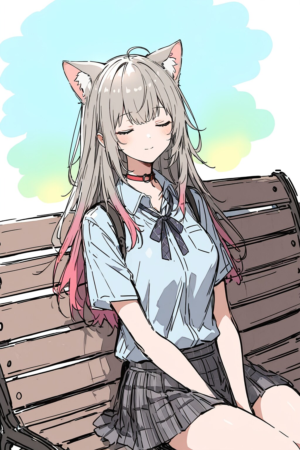 公園で居眠り | の人気AIイラスト・グラビア