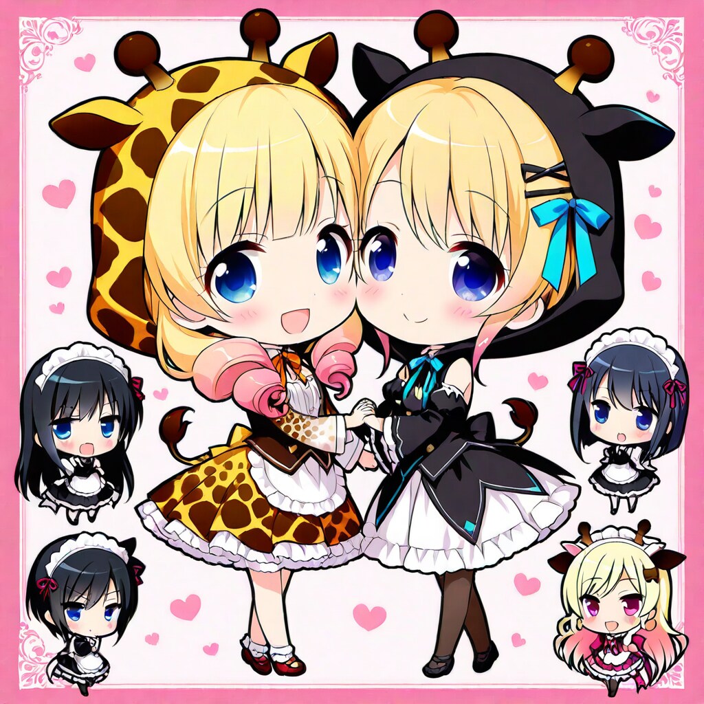 キリン着ぐるみとメイドさんを混ぜ混ぜしたちび子ちゃん