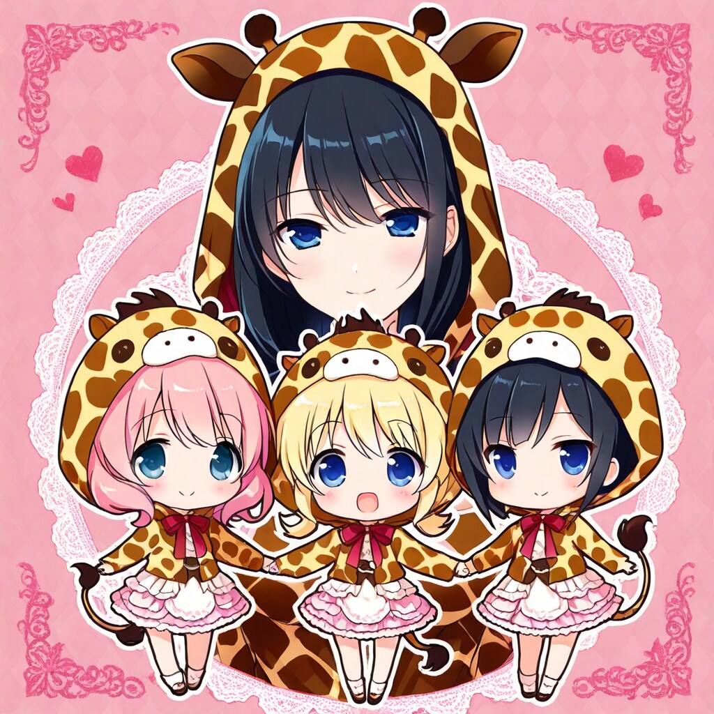 キリン着ぐるみとメイドさんを混ぜ混ぜしたちび子ちゃん