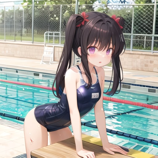 スク水でポーズ！