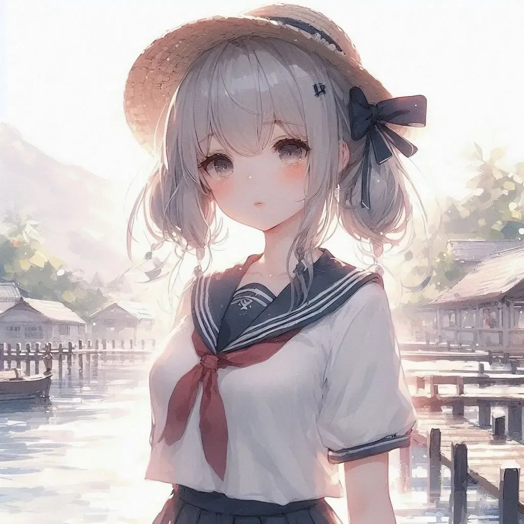 白髪の可愛い女の子【300】