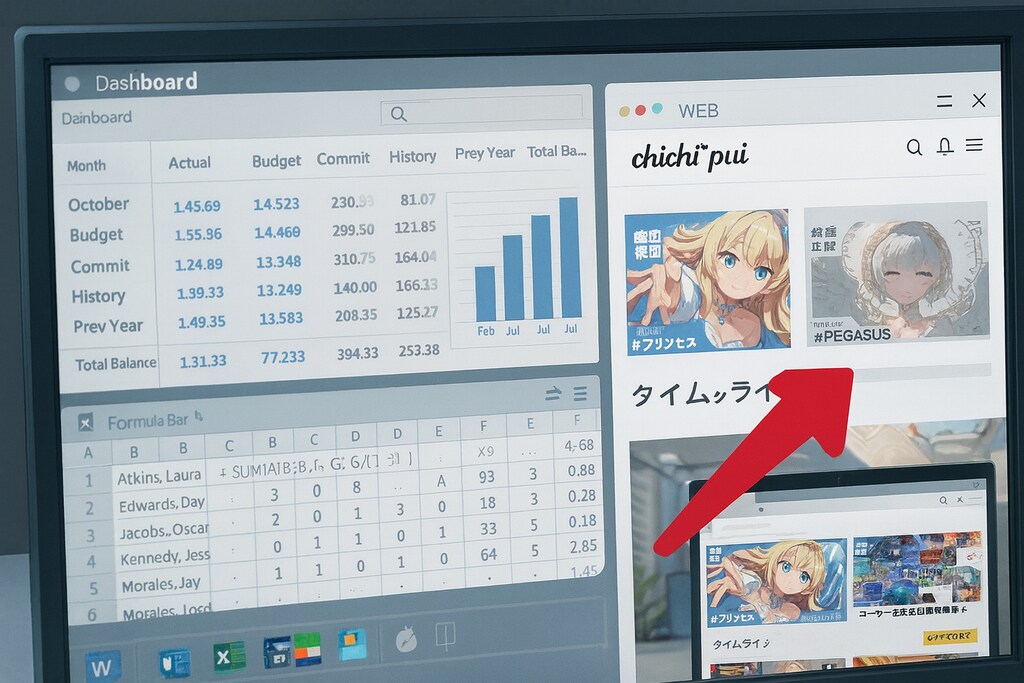 仕事をしている…