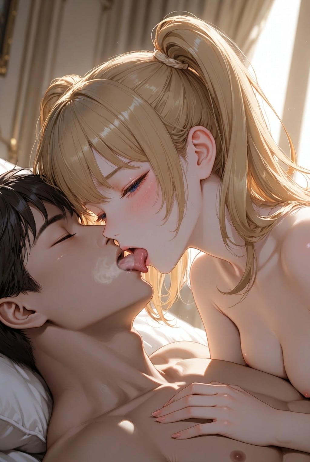 朝から舌を吸い尽くすド淫乱彼女