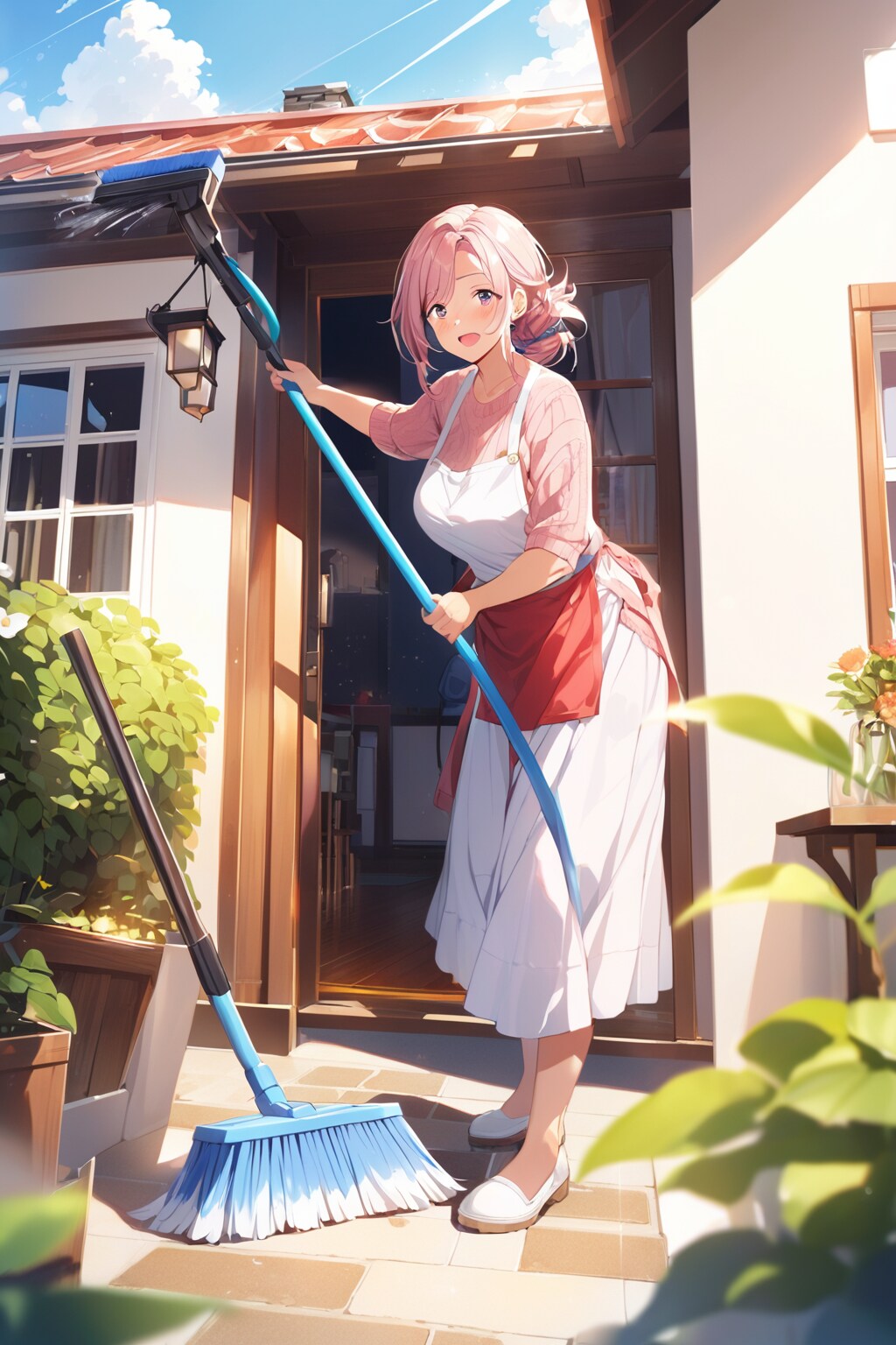掃除している