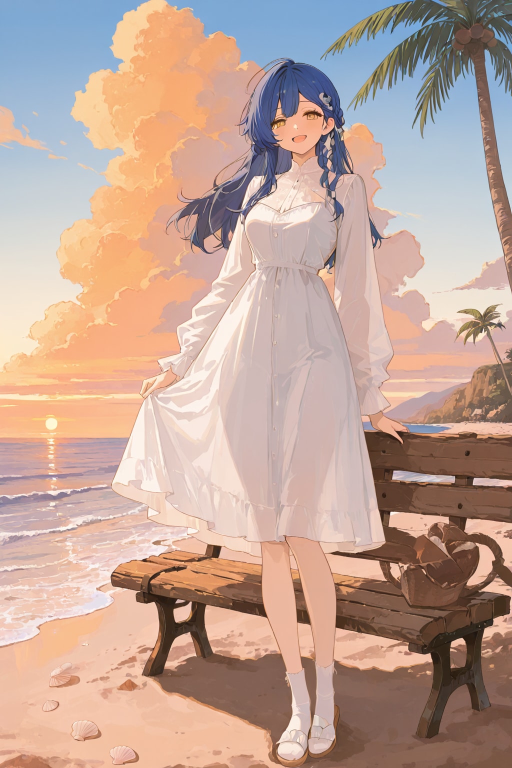 海辺の日が落ちるとき