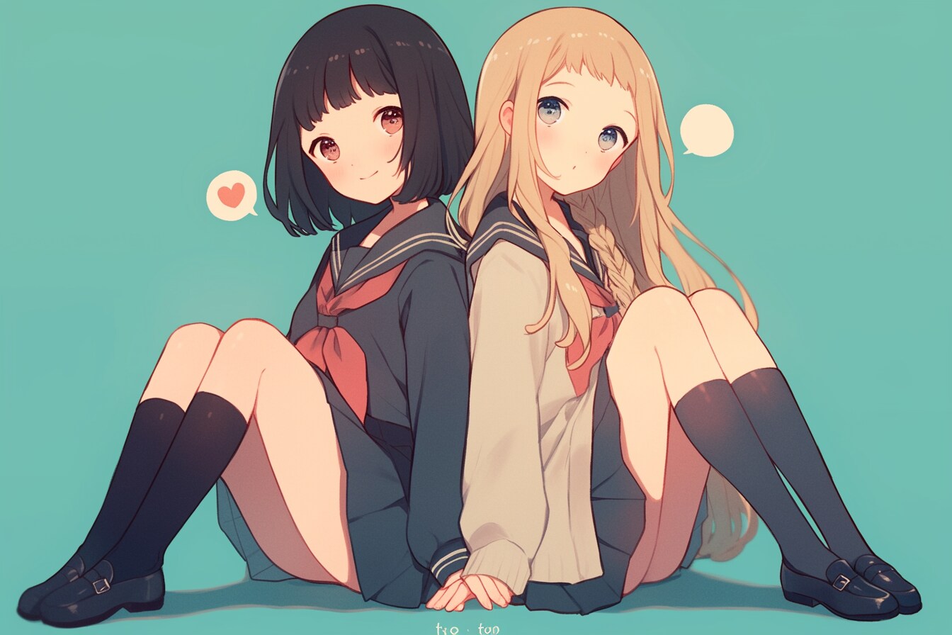 二人のJK30 | の人気AIイラスト・グラビア