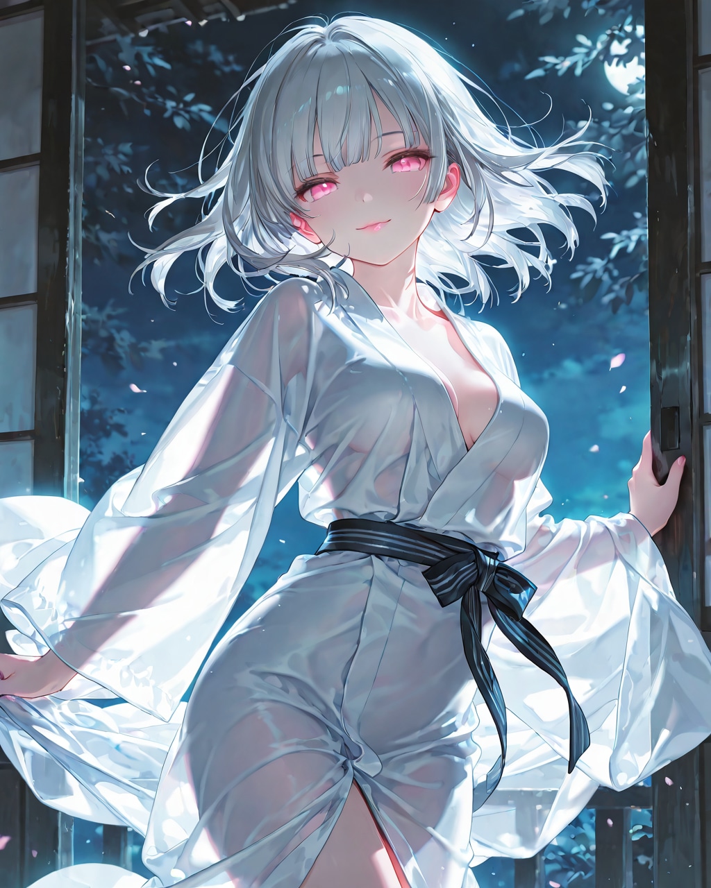 月光と浴衣（のつもり）