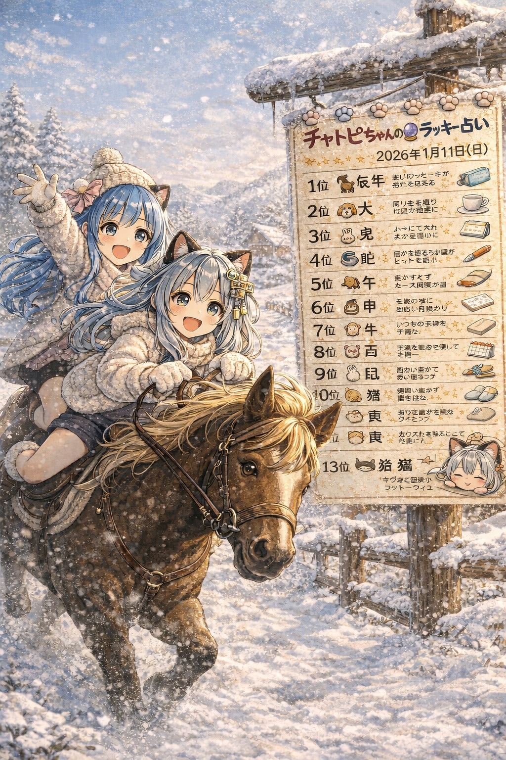 チャトピちゃん占い（01/11） | の人気AIイラスト・グラビア