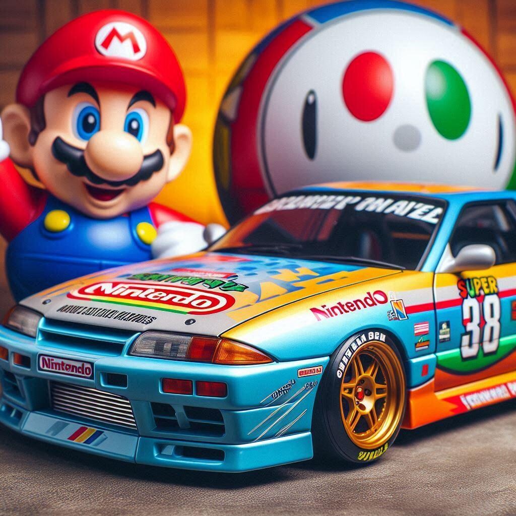 スーパーマリオと日産スカイラインGT-R