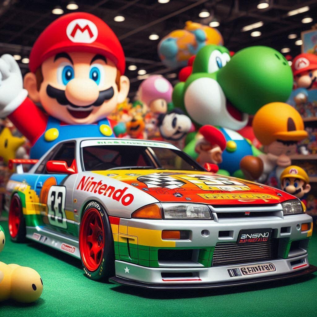 スーパーマリオと日産スカイラインGT-R