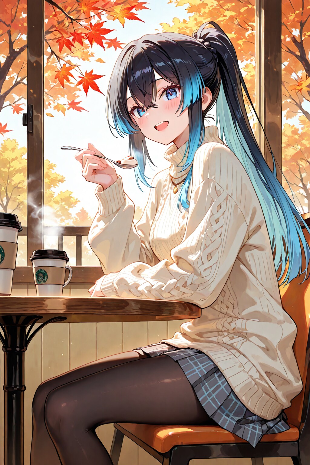 秋カフェデート | の人気AIイラスト・グラビア