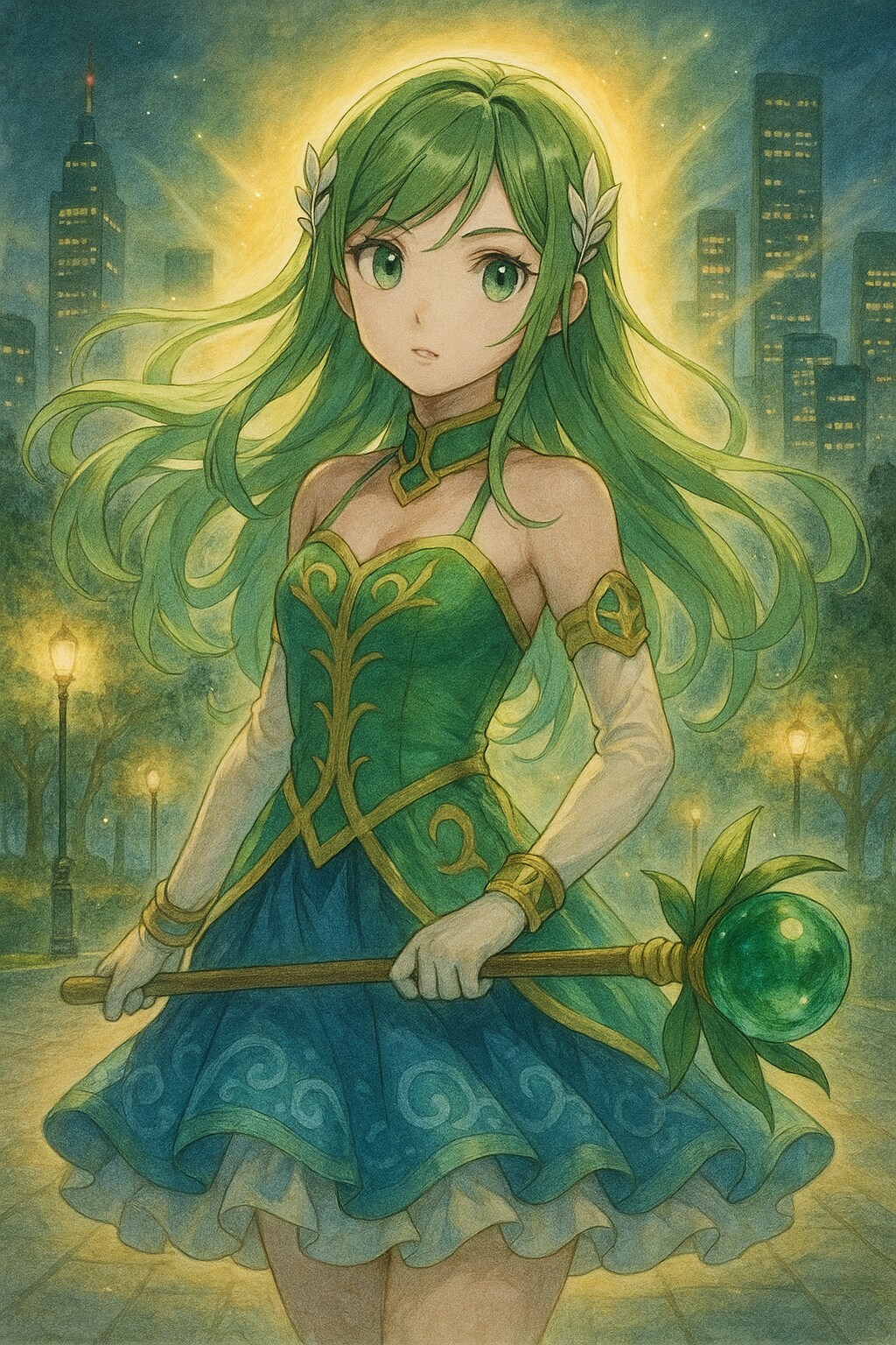 夜の公園にて | の人気AIイラスト・グラビア