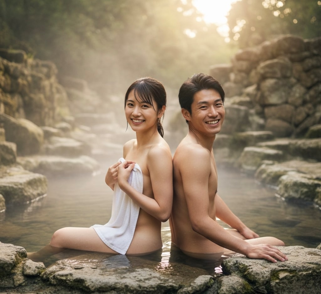 男友達と混浴したら、異性として認識し始めた。