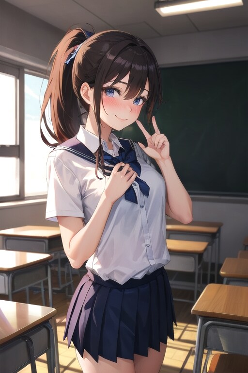 制服の女子校生５ | の人気AIイラスト・グラビア