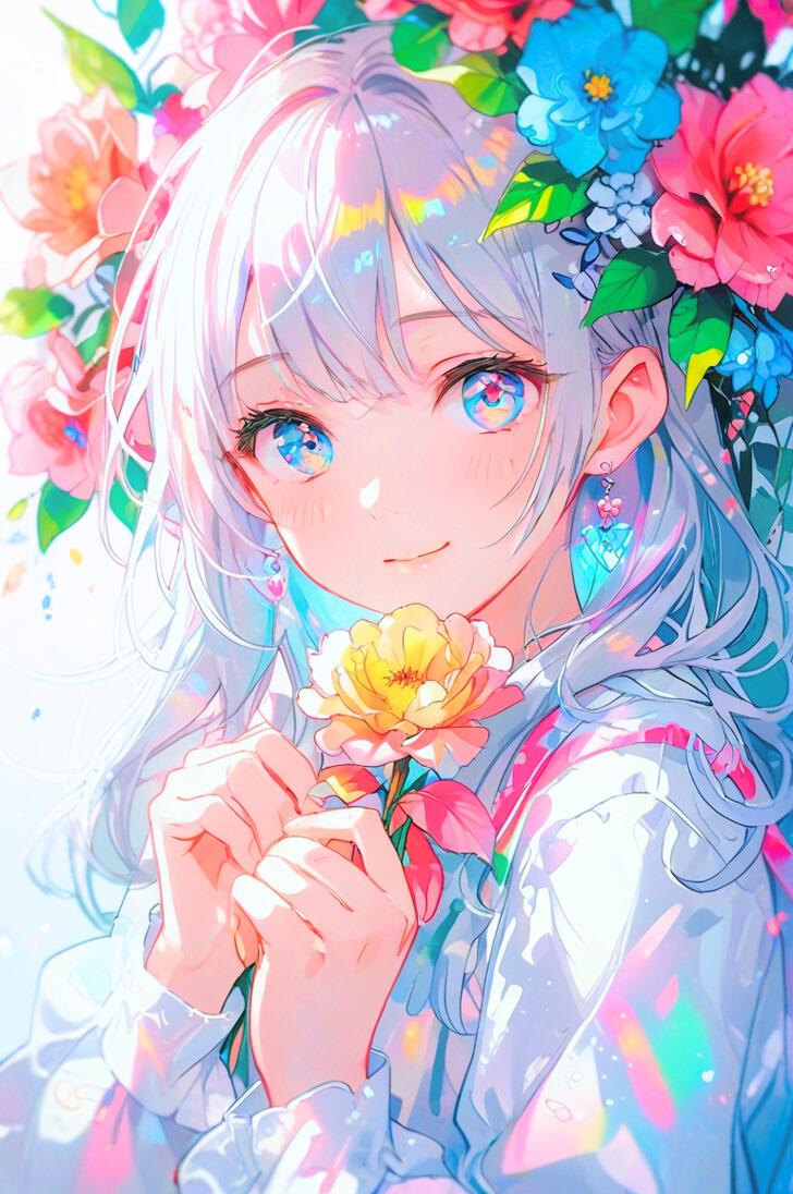 花を持った女の子 | の人気AIイラスト・グラビア