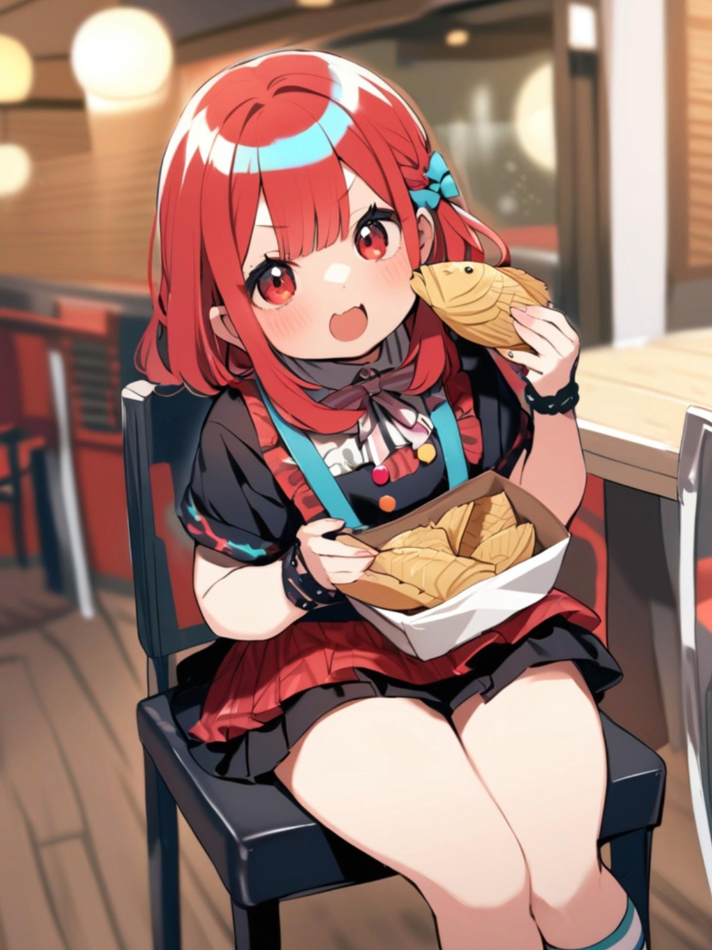たい焼き好きの赤髪ちゃん