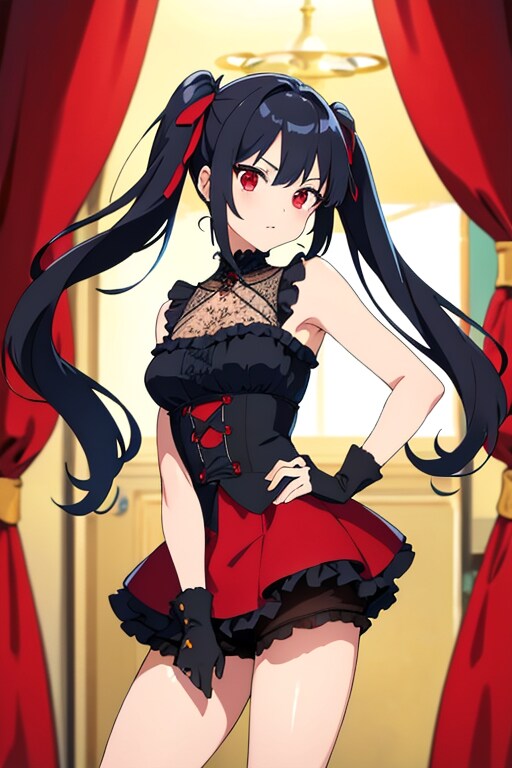 黒髪黒ドレス(おでかけ)_ 20231003