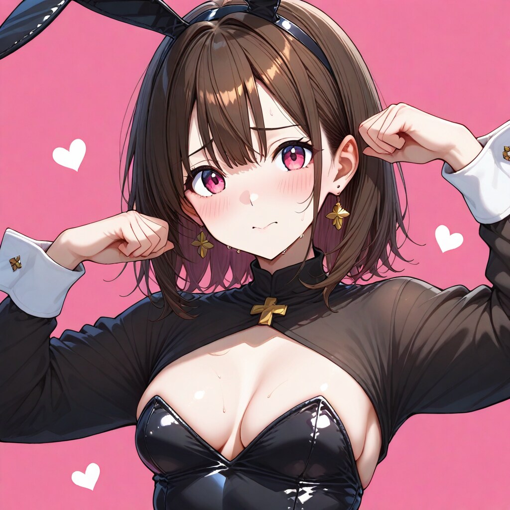 茶髪恥じらいバニーちゃん