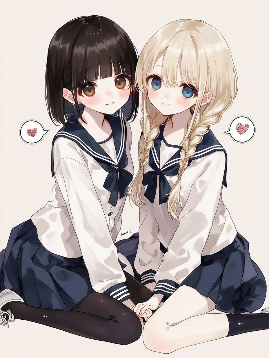 二人のJK272 | の人気AIイラスト・グラビア