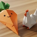 ペーパーアート人参さんと鶏 4枚目