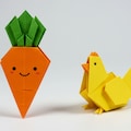 ペーパーアート人参さんと鶏 2枚目