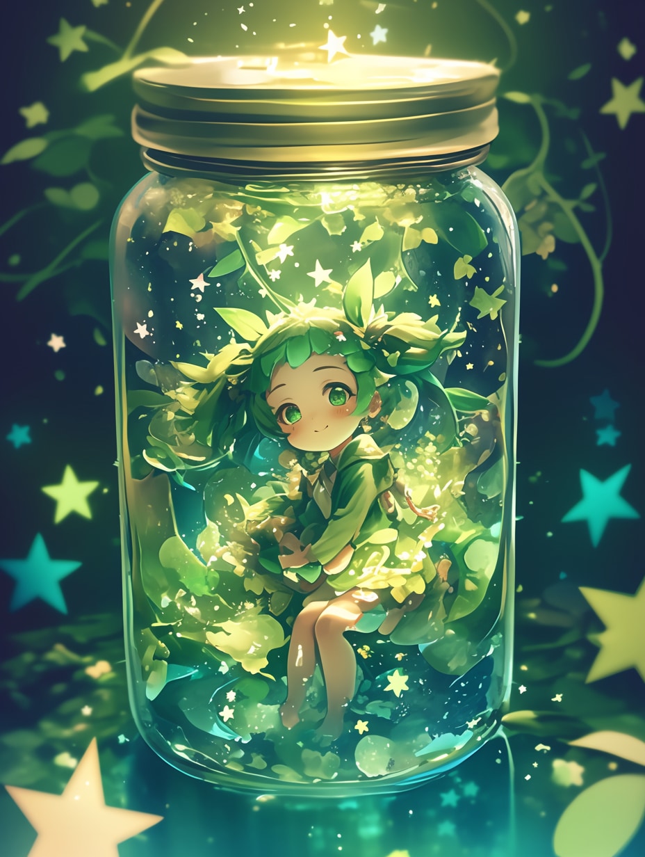 「瓶詰の少女」碧50 | の人気AIイラスト・グラビア