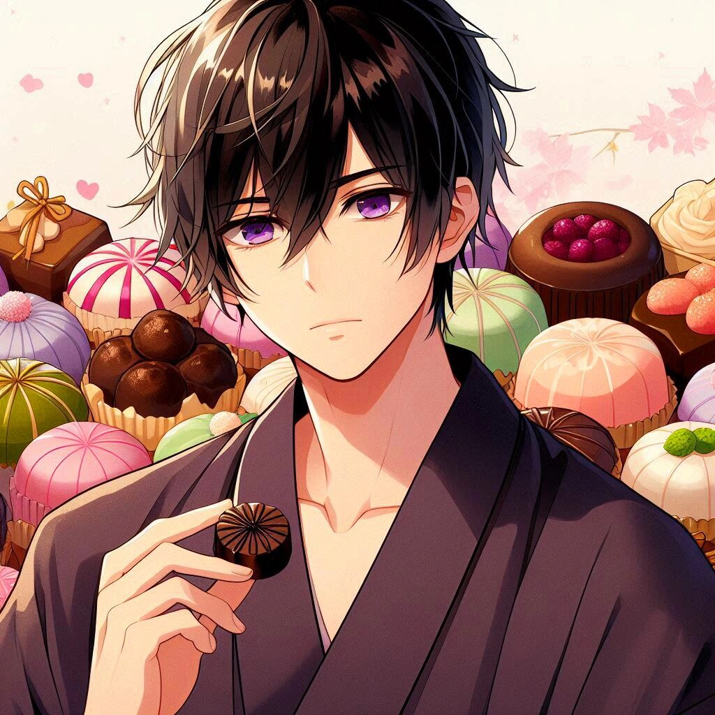 和菓子と黒髪短髪男性＊その1(9枚)