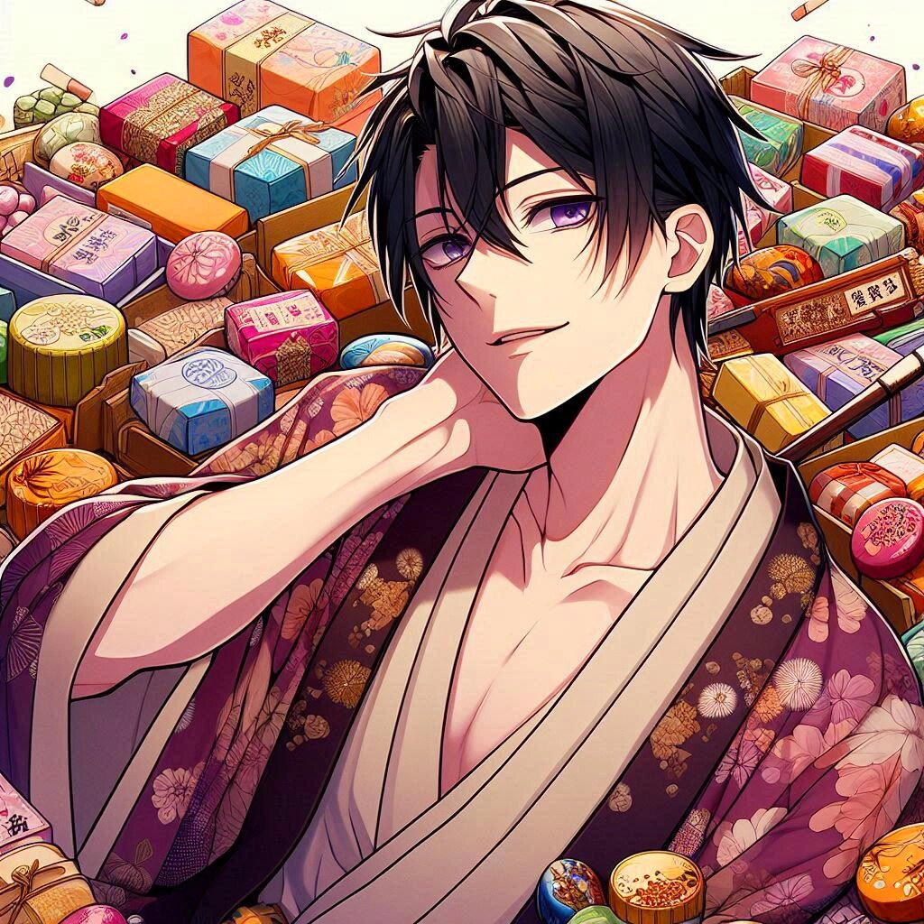 和菓子と黒髪短髪男性＊その1(9枚)