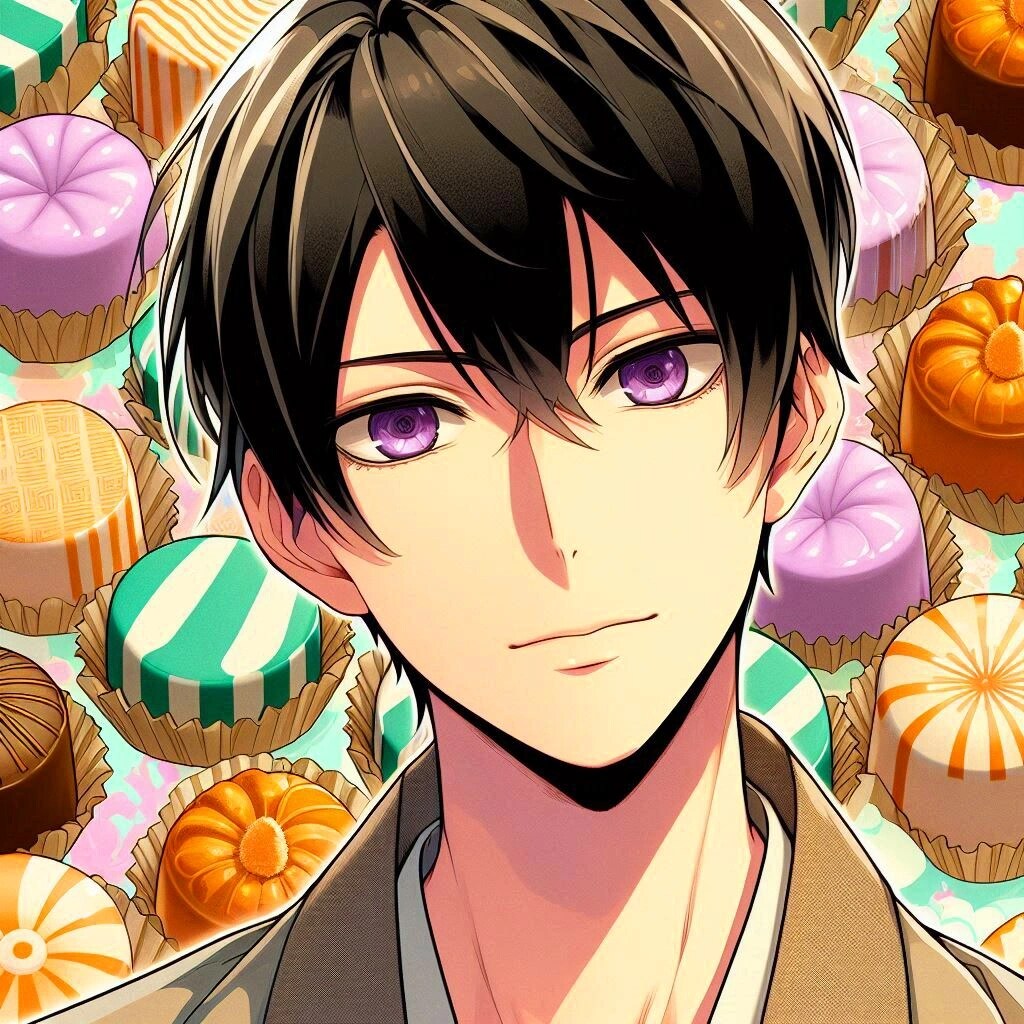 和菓子と黒髪短髪男性＊その1(9枚)