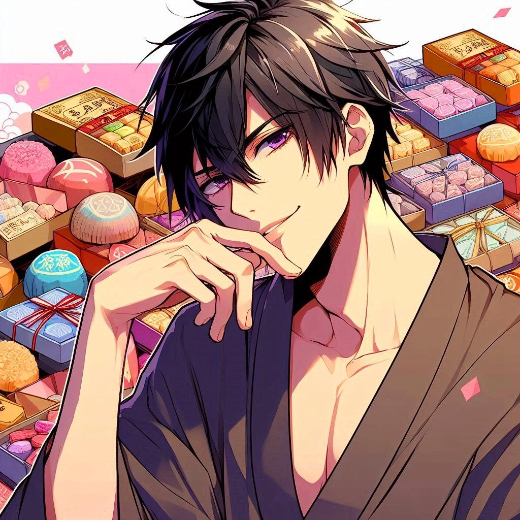 和菓子と黒髪短髪男性＊その1(9枚)