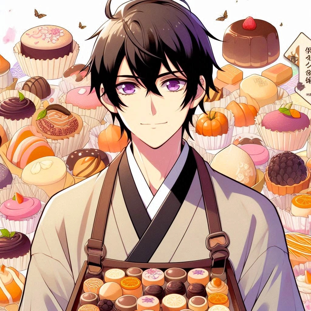 和菓子と黒髪短髪男性＊その1(9枚)