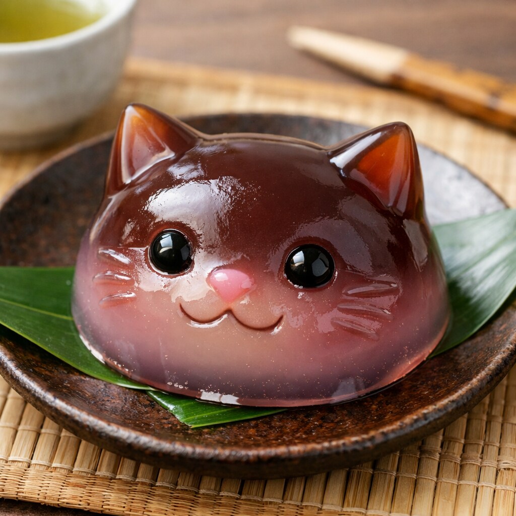 【おやつの時間】猫ちゃ水ようかん | の人気AIイラスト・グラビア