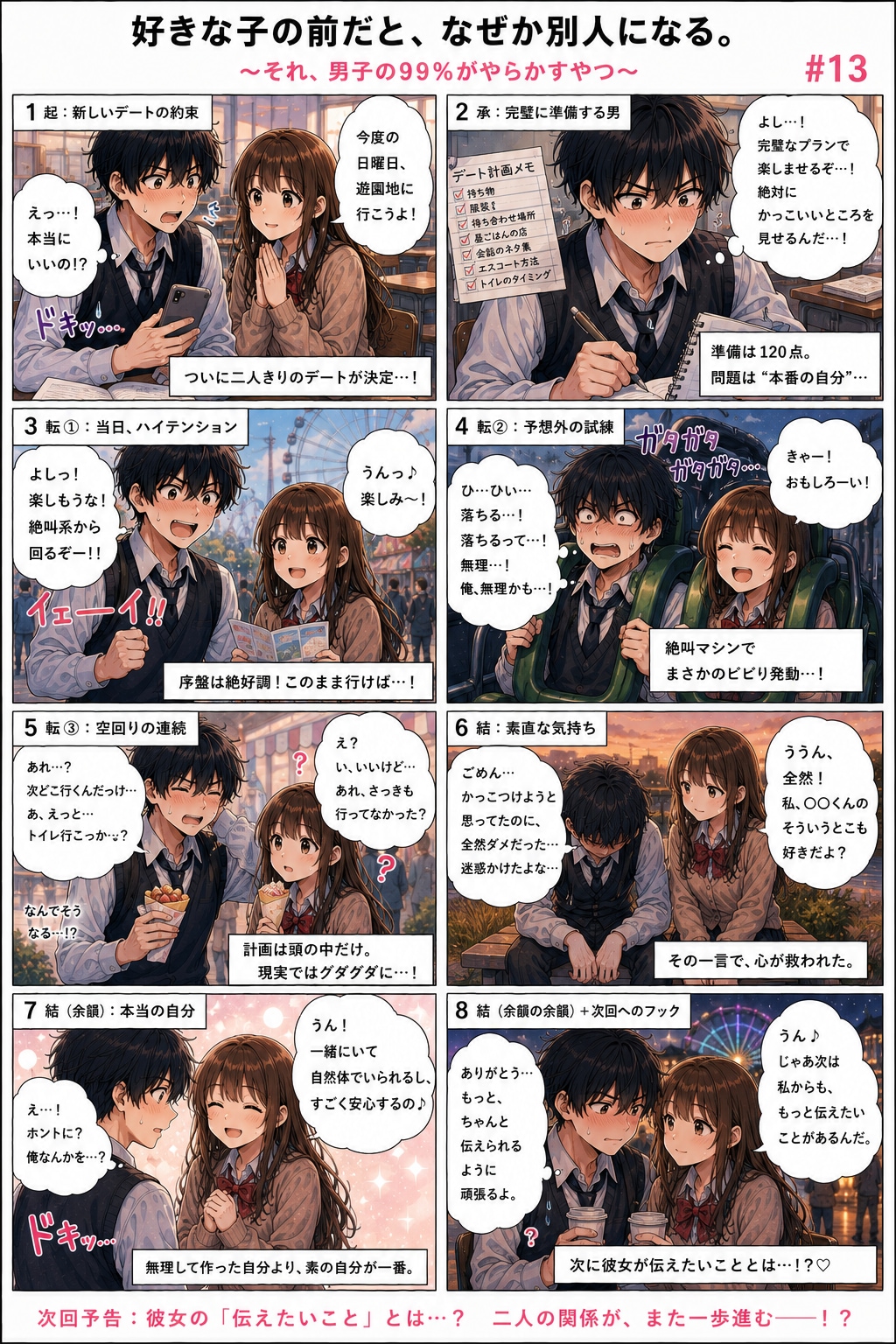 青春ラブコメシリーズ化：漫画生成GPT（GPTs） 「続きのストーリーの漫画を描いてください。」と言ったら続きができました。 勝手にストーリーが進行していきます。  #ChatGPT #カスタムGPT