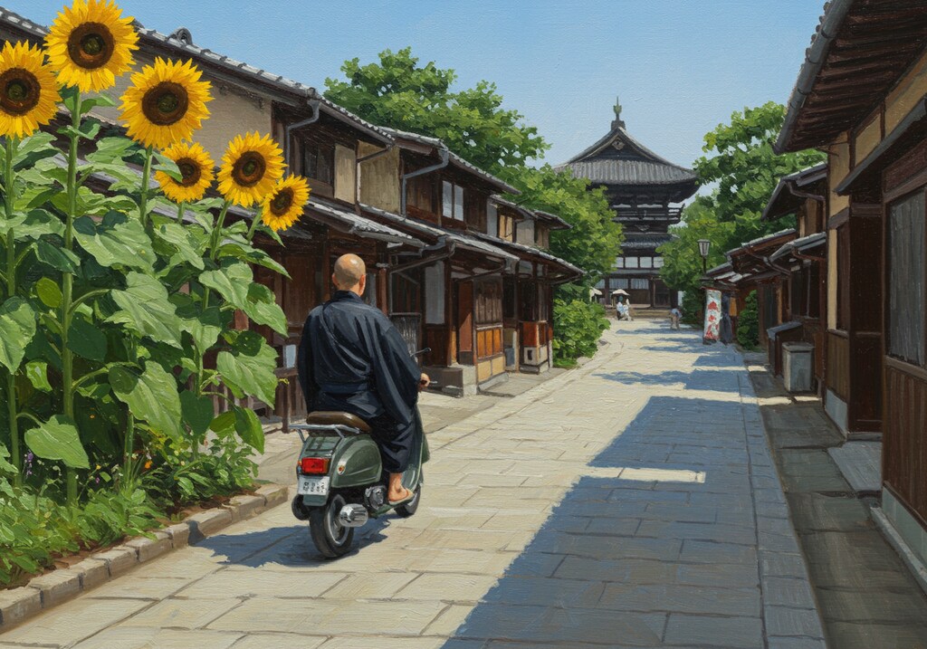 ヒマワリのある風景30・お盆