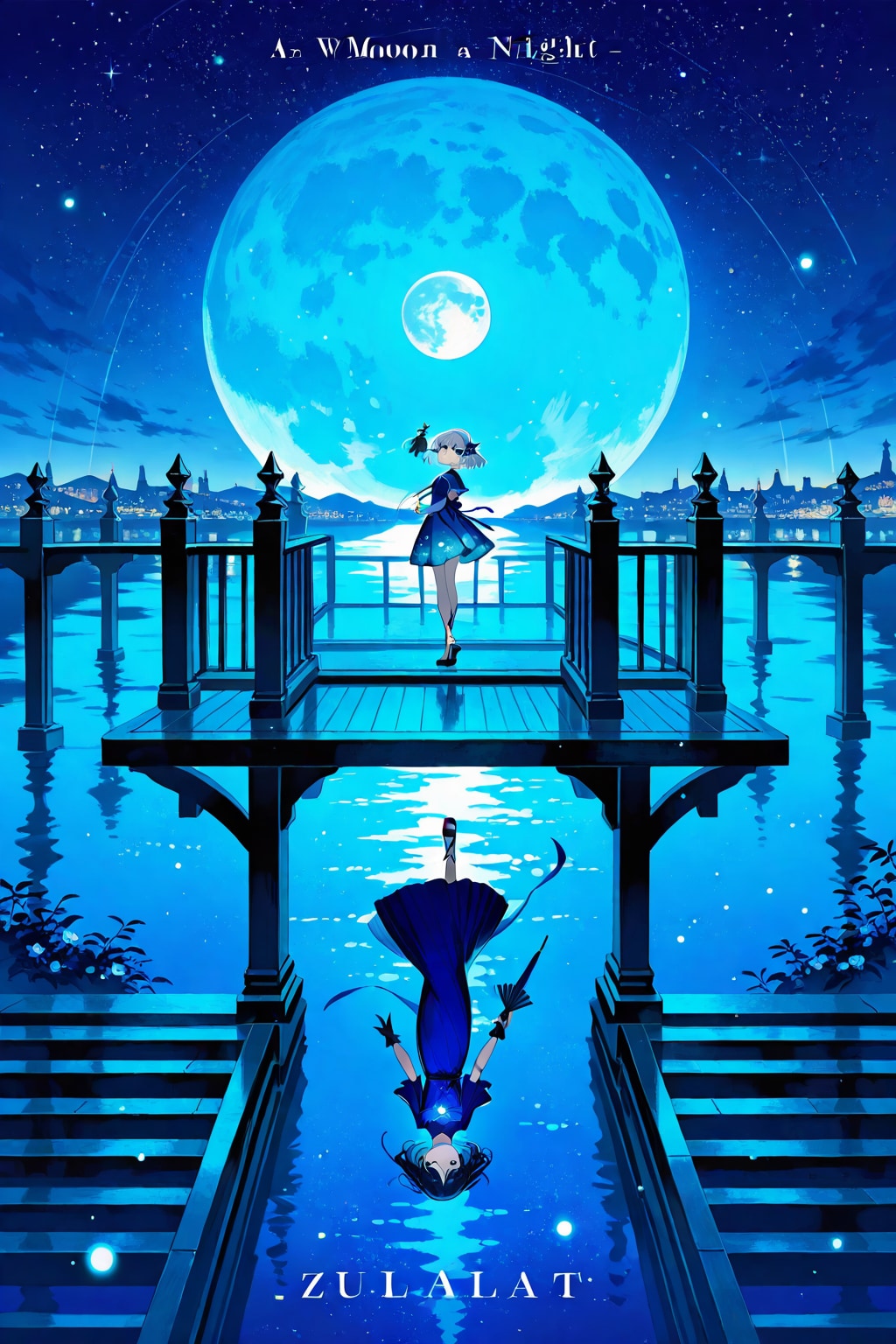 月夜の青いドレス