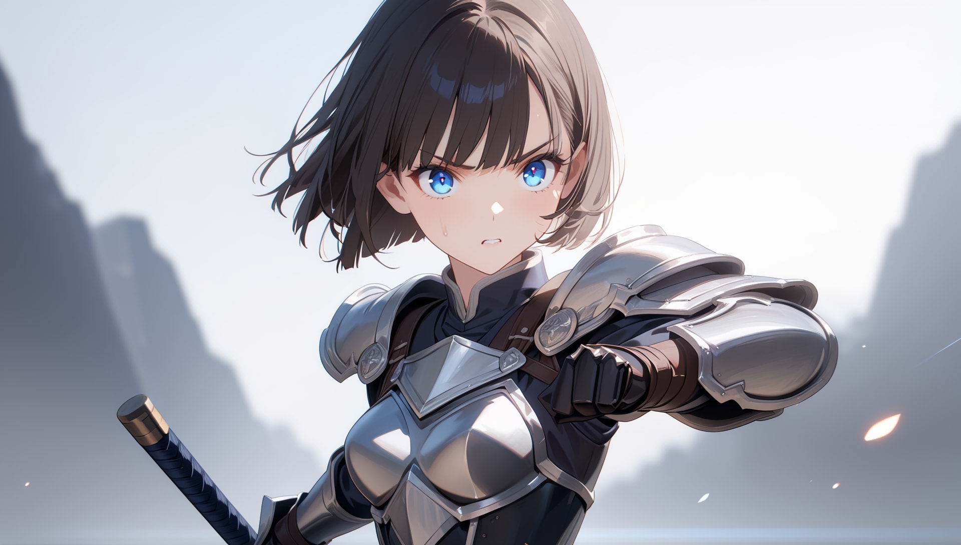 戦闘中の美少女