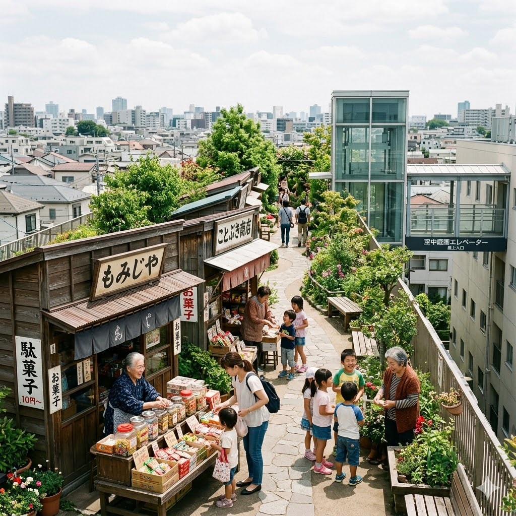 駄菓子屋がある空中庭園
