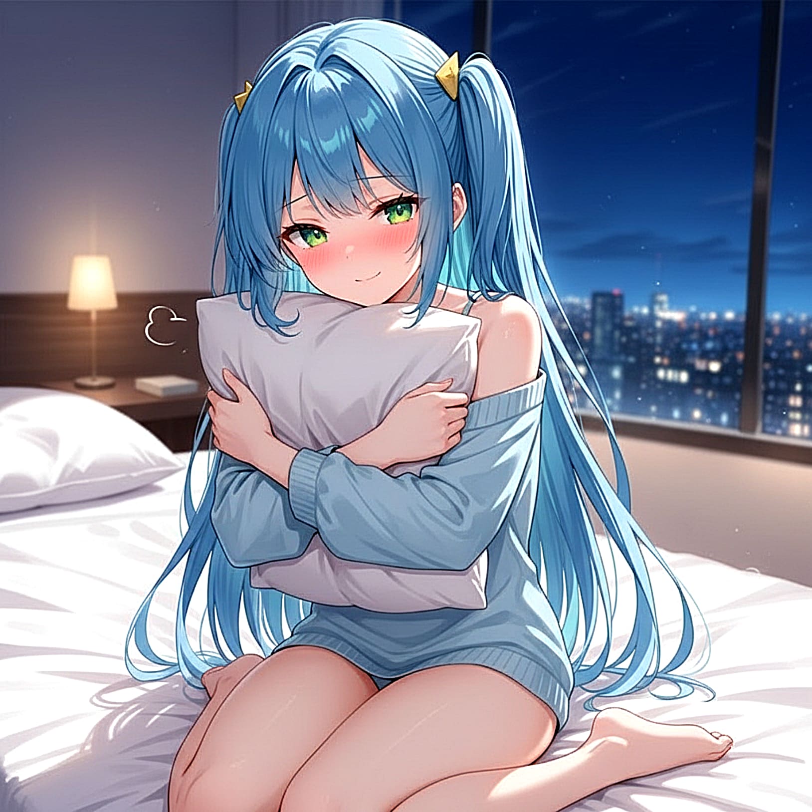 青髪の女の子 | の人気AIイラスト・グラビア