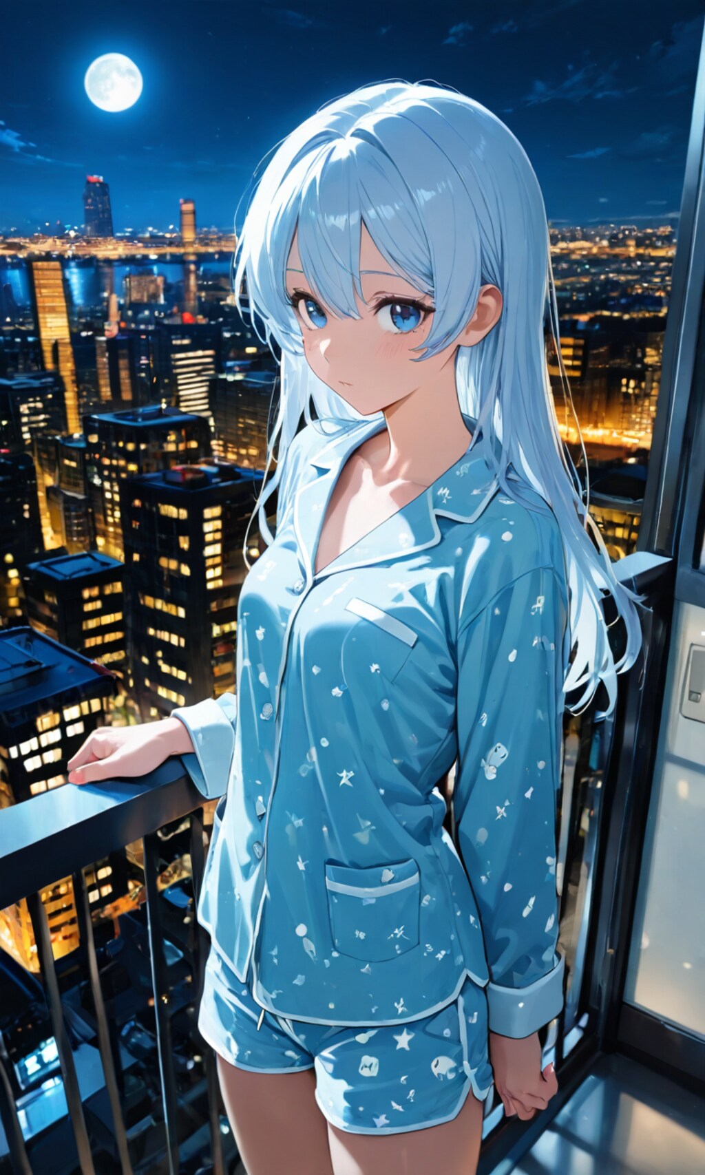 今宵も月の見える屋上テラスから おやすみꯁꯧ