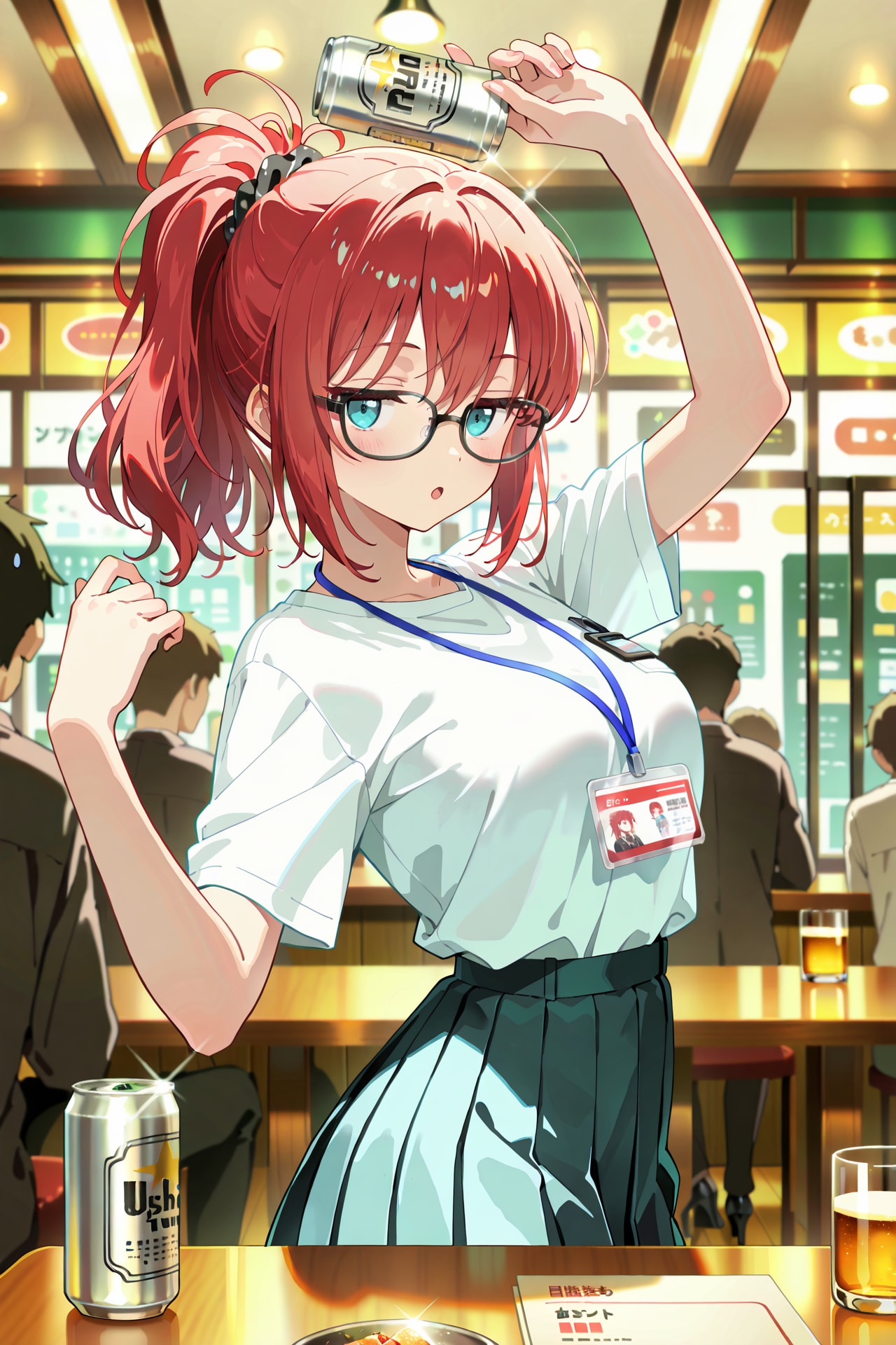 ジト目先生in立ち飲み屋 Y801 | の人気AIイラスト・グラビア