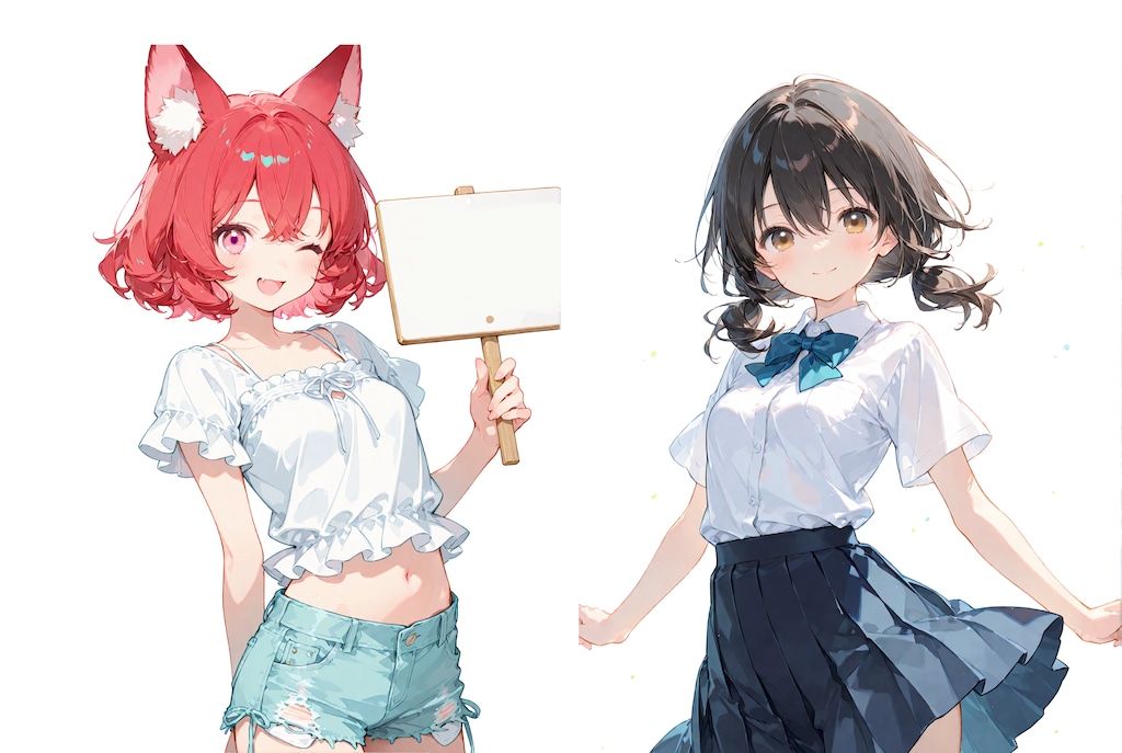 カエデコラボ：秋月楓さんと狐娘カエデ (for Boxcrab さん)