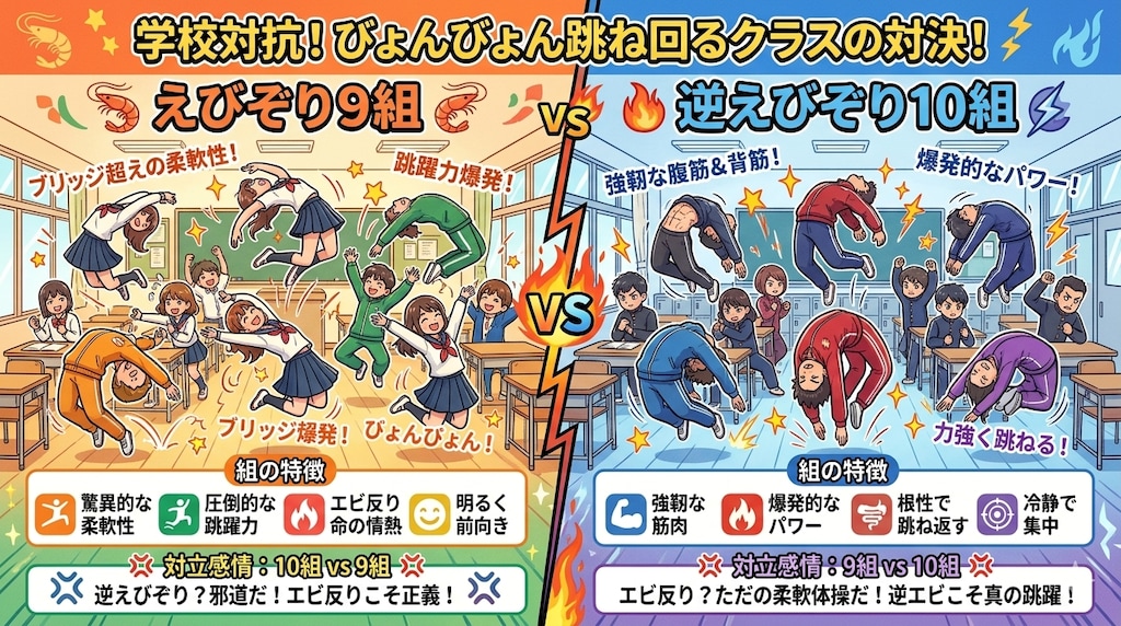 えびぞり9組と逆えびぞり10組