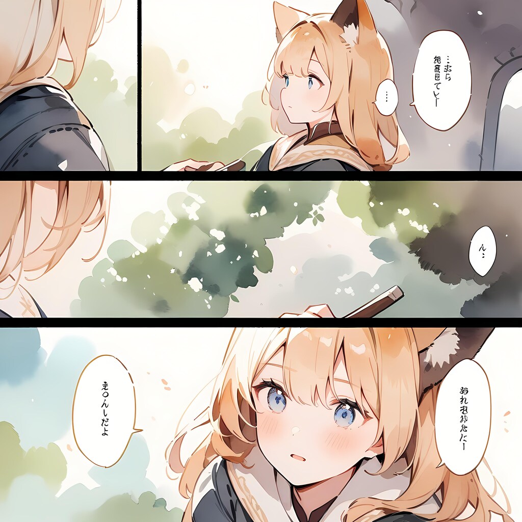 猫耳娘　ファンタジー漫画風。