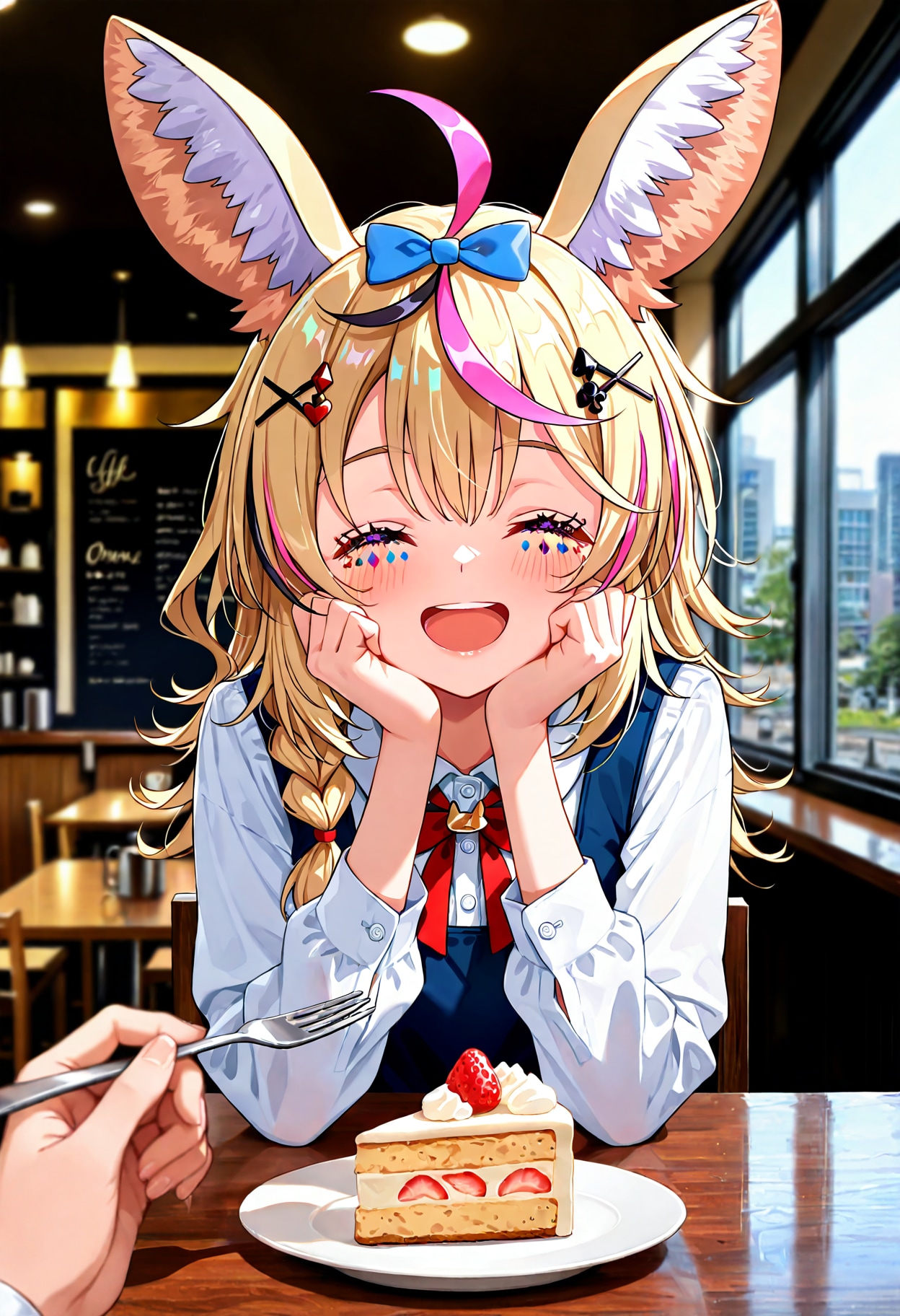 お誕生日にはカフェでケーキを食べよう | の人気AIイラスト・グラビア