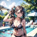 プールサイドのビキニ少女 5枚目